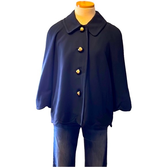 Florence Broadhurst for Kate Spade Buttoned Coat, Navy Blue, size 8 - Picture 6 of 15